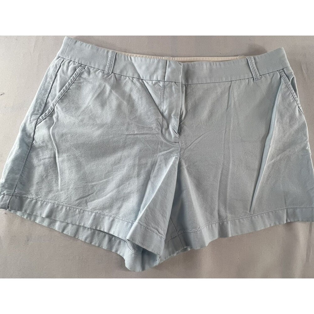 J Crew Womens Size 16 Light Baby Blue 4.5" Inseam Preppy Casual Oxford Shorts